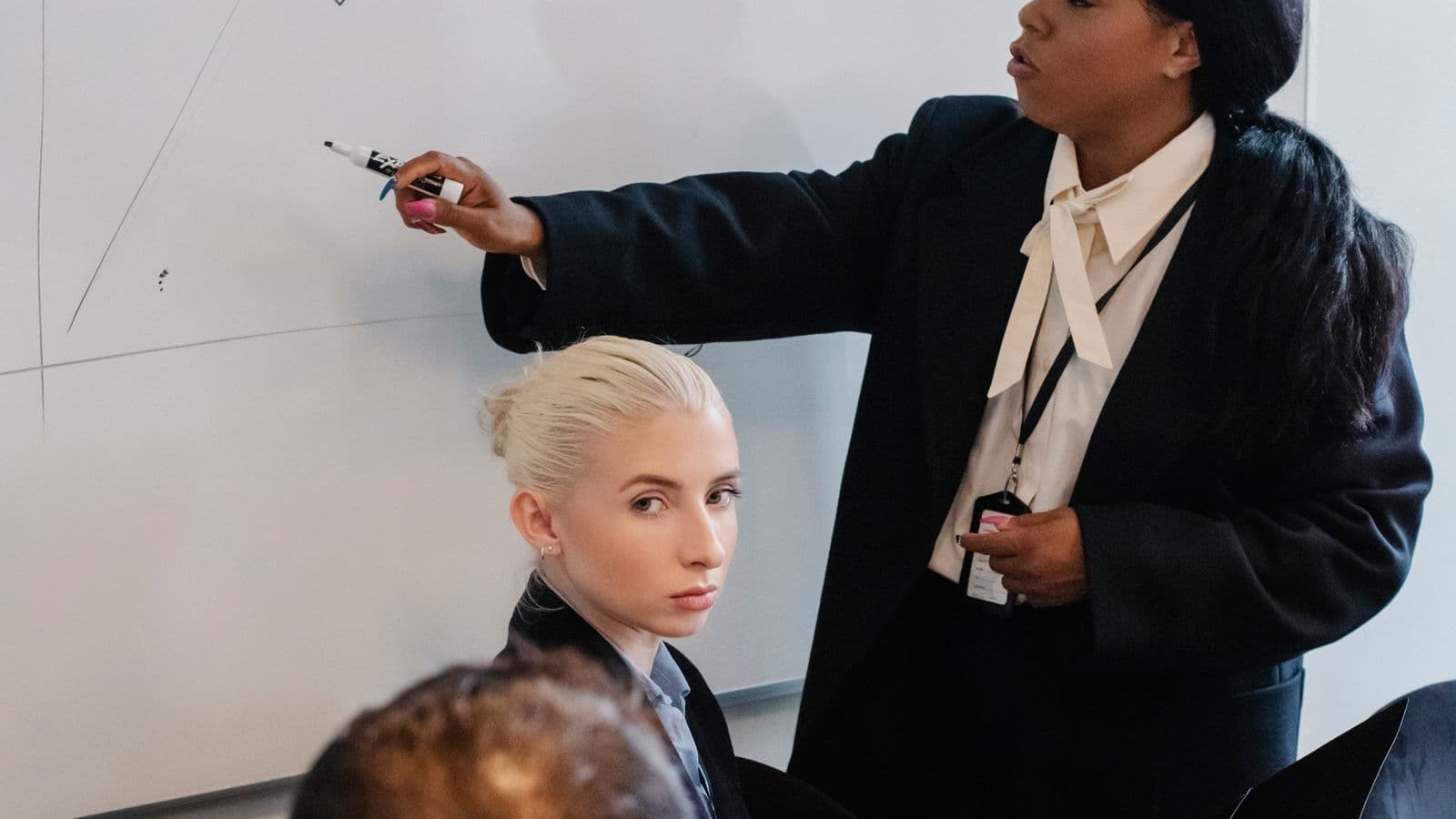 Marketing team reviewing campaign performance charts